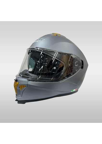 865 Solid Matt Grey Double Visor Kapalı Motosiklet Kaskı fiyatları