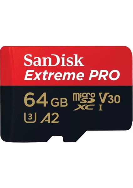 SDSQXCU-064G-GN6MA - Sandisk Extreme Pro 64GB 20090MBS Microsdxc Uhs-I A2 V30 Hafıza Kartı