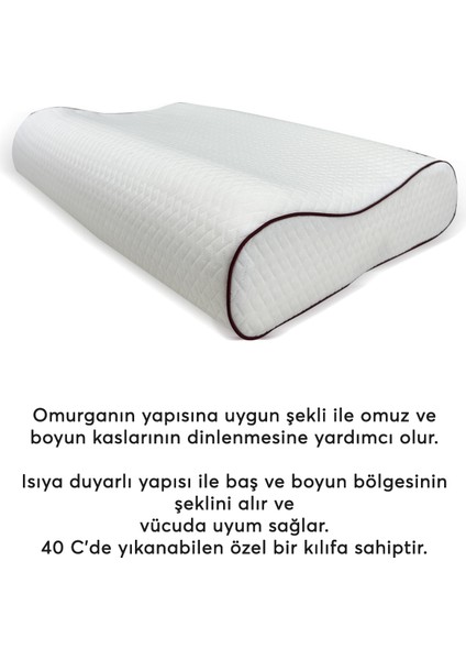 Visco Çift Boyun Destekli Double Comfort Yastık 38*54*12*13 cm