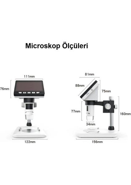 1000X Dijital 1080P 4.3 Inç LCD Ekranlı USB Hd Mikroskop fiyatları