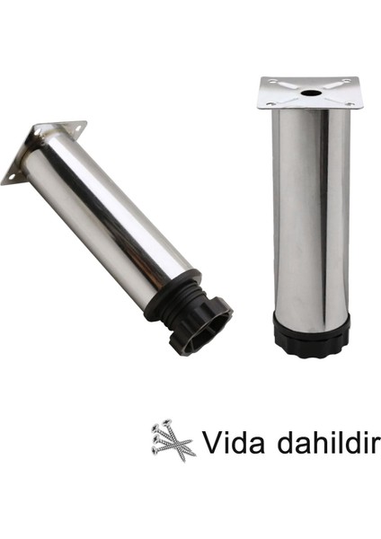 Metal Ayarlanabilir 12 cm Krom Destek Ayağı Mobilya Kanepe Baza Koltuk Dolap Sehpa Tv Ünitesi Ayağı fırsatları