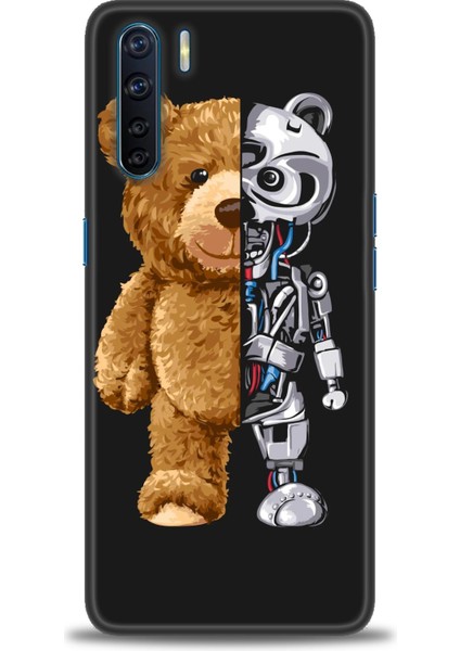 Oppo A91 / Reno 3 Kılıf Hd Baskılı - Ayı ve Iskeleti