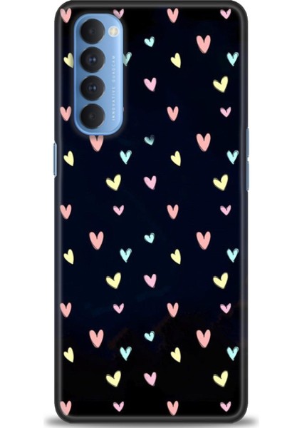 Oppo Reno 4 Pro Kılıf Hd Baskılı - Mini Mini Kalpler