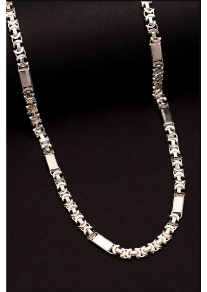 Erkek Gümüş Kolye - 6mm Parçalı Parlak Euro Kral Gümüş Kolye modelleri