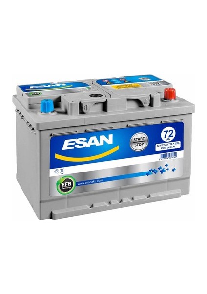 Efb Start Stop Teknology 12V 72 Ah Düz Efb