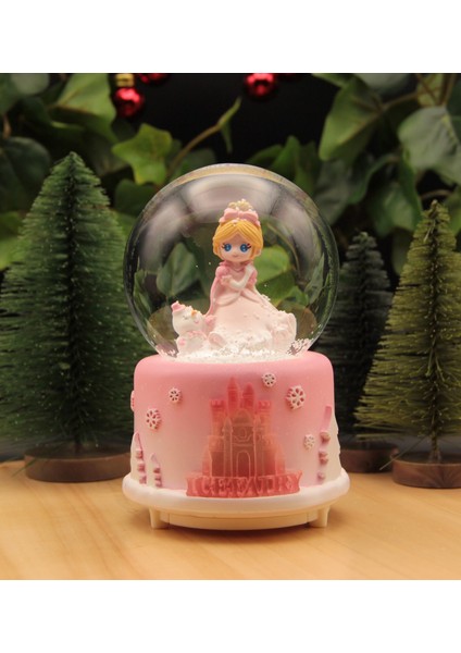 Frozen Şatolu Işıklı ve Müzikli Kar Küresi Büyük Boy - Pembe fırsatları