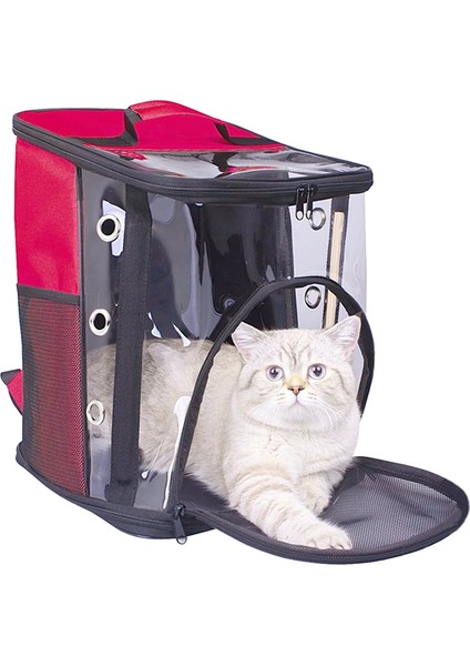 Galaksi Kedi Taşıma Çantası 30 x 30 x 40 cm Kırmızı