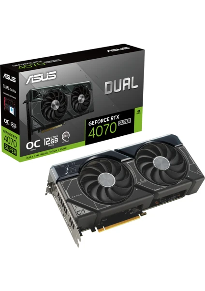 ASUS DUAL-RTX4070S-O12G NVIDIA GEFORCE 12GB GDDR6X 192bit 2550MHz HDMI 3xDP DLSS3 EKRAN KARTI 