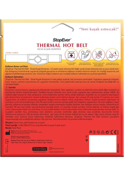 Thermal Hot Belt Sıcak Kuşak Kompres