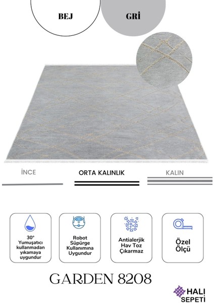 Garden 8208 Gri Yıkanabi r Kesme Yolluk Koridor Halısı Kaymaz Çocuk Odası Halı Ki m fiyatları