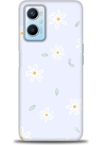 Oppo A96 4g Kılıf Hd Baskılı - Beyaz Papatyalar