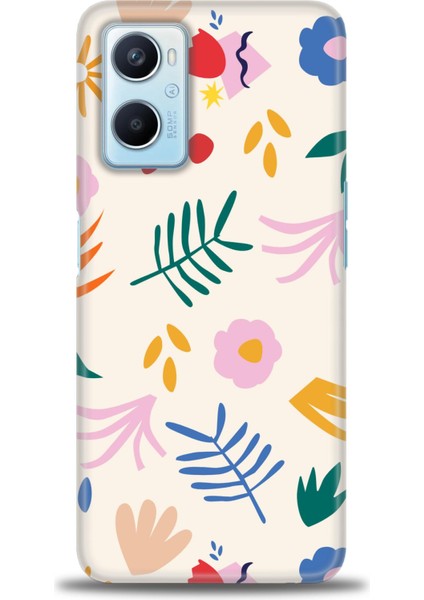 Oppo A96 4g Kılıf Hd Baskılı - Renkli Dallar