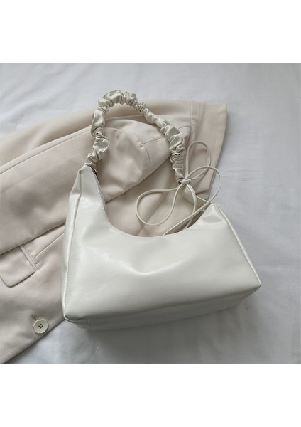 Bulut Tek Omuz Crossbody Pilili Koltuk Altı Pilili Büyük Tek Omuz Çantası (Yurt Dışından)
