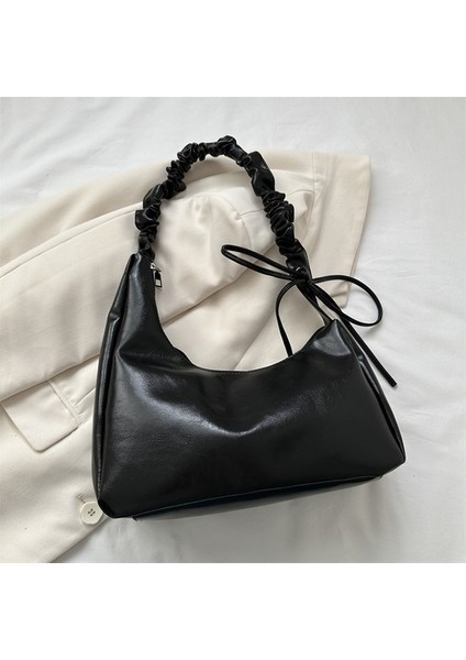 Bulut Tek Omuz Crossbody Pilili Koltuk Altı Pilili Büyük Tek Omuz Çantası (Yurt Dışından)