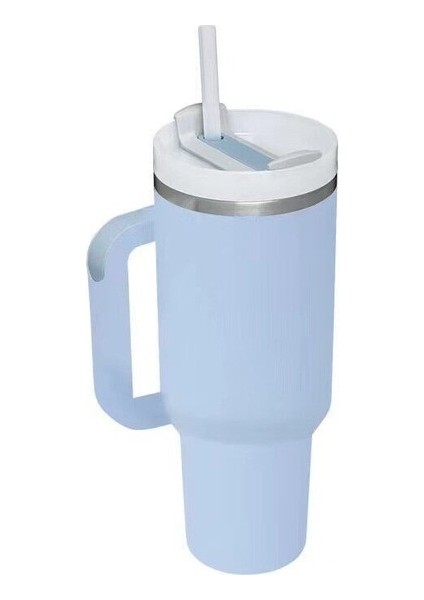 40OZ Sapır Kupa 314 Paslanmaz Çelik Kupa Vakum Çift Katmanlı Taşınabilir Buzlu Bully Saman Vakum Kupası (Yurt Dışından)