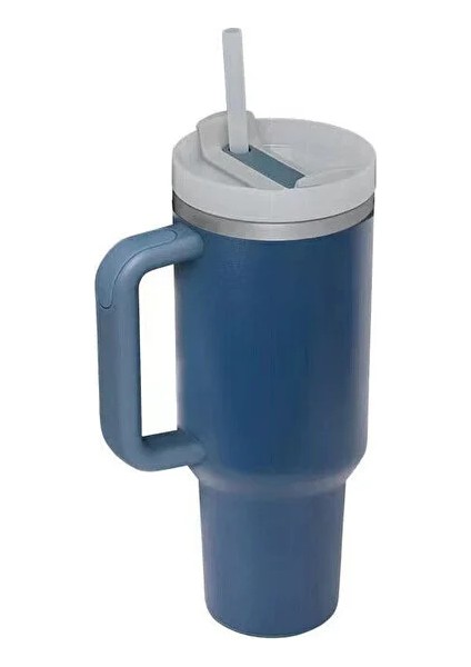 40OZ Sapır Kupa 314 Paslanmaz Çelik Kupa Vakum Çift Katmanlı Taşınabilir Buzlu Bully Saman Vakum Kupası (Yurt Dışından)