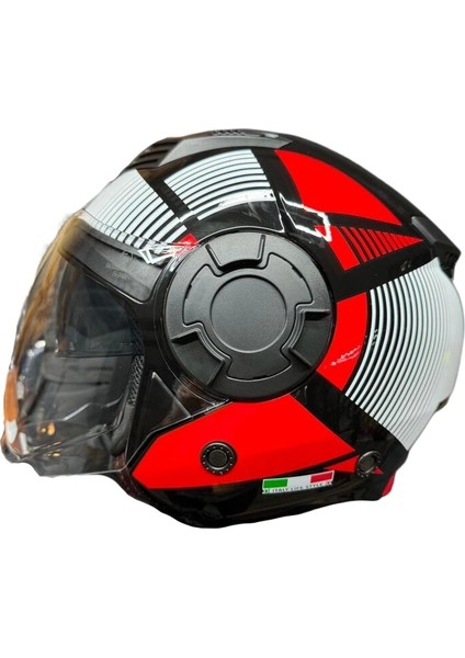 Kask Sway SW-766 Geko Black/red Çenesiz Güneş Gözlüklü modelleri