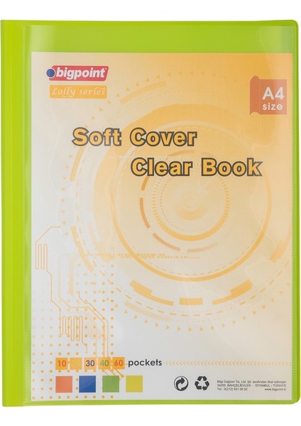 Lolly Serisi Soft Sunum Dosyası Cepli 30'lu Yeşil x 5 Adet
