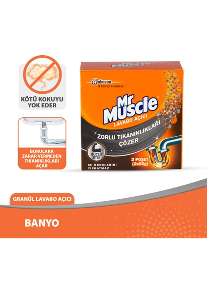 Mr Muscle Granül Lavabo Açıcı 50 gr - 2 Adet