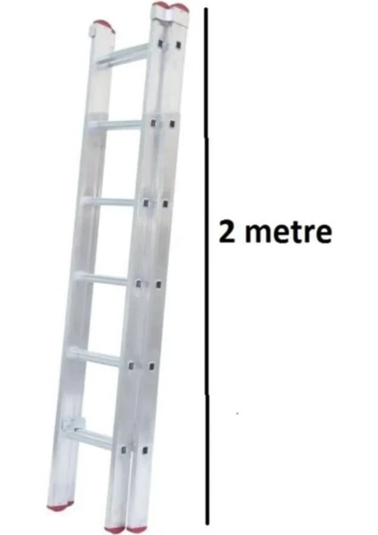 2+2 Toplam 4 Metre Endüstriyel Alüminyum Sürgülü Merdiveni ALS-2X2PTT Alsancak Merdiven