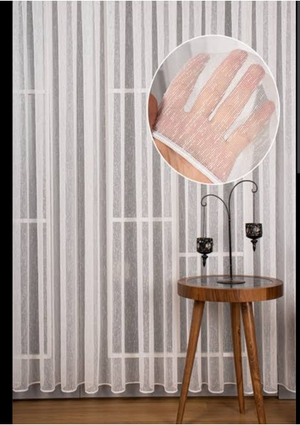 Lüks Keten Şantuk Tül Sıkı Pile (1x3) fırsatları