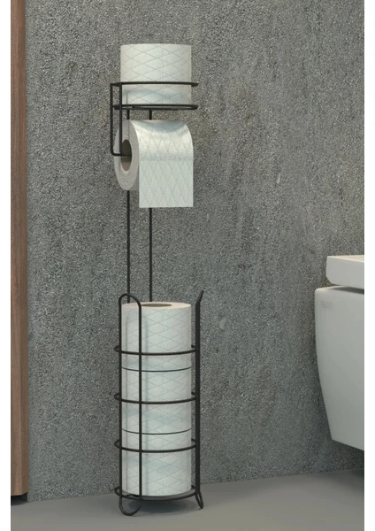 Tuvalet Kağıtlığı Wc Kağıtlık Yedekli Metal Tuvalet Kağıdı Standı Tutacağı Askısı ZBT0022