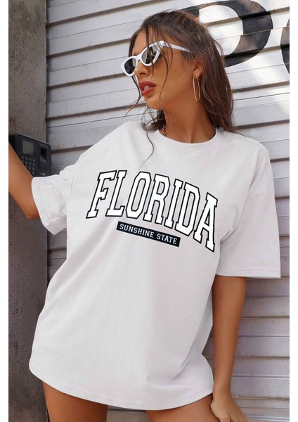 Only Trendwear Unisex Florida Baskılı Tasarım Tshirt