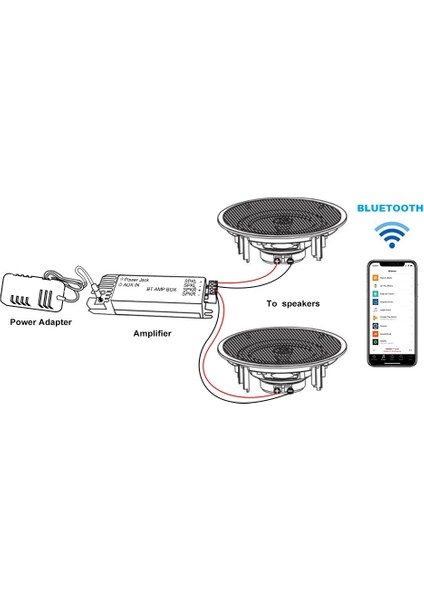 Bluetooth Özellikli Tavan Hoparlörü (Çift Hoparlör) Anfi Kullanmadan Ev-Işyerini Seslendirin