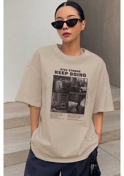 Unisex Keepgoing Baskılı Tasarım Tshirt