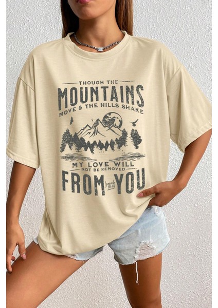 Only Trendwear Unisex Mountains Baskılı Tasarım Tshirt