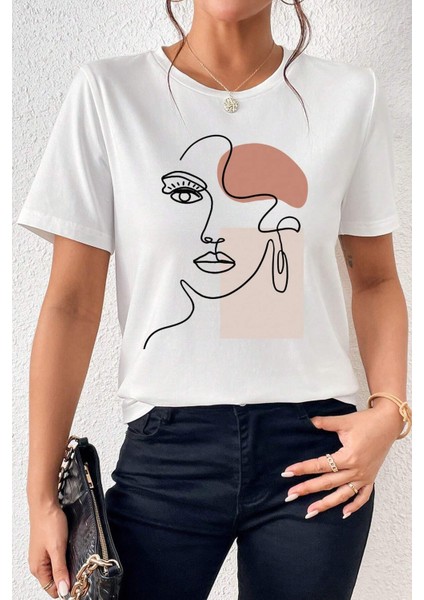 Only Trendwear Unisex Make Up Siluet Baskılı Tasarım Tshirt