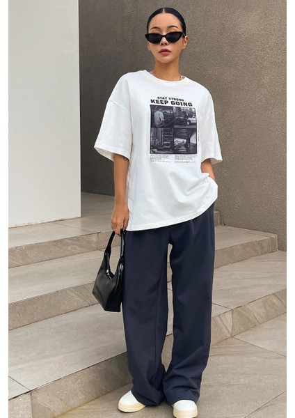 Only Trendwear Unisex Keepgoing Baskılı Tasarım Tshirt modelleri