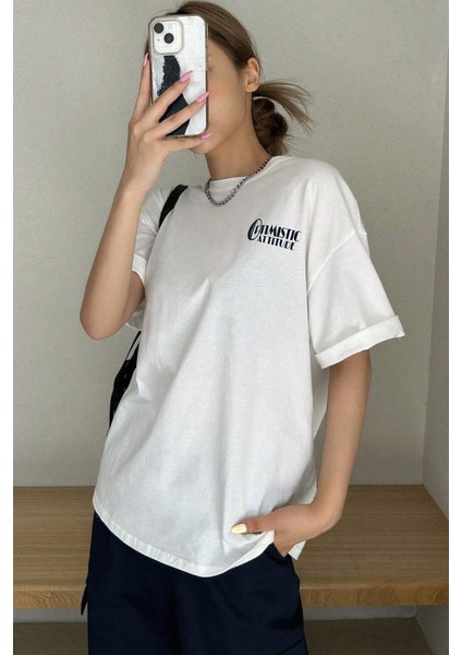 Only Trendwear Unisex Optimistic Baskılı Tasarım Tshirt fiyatları