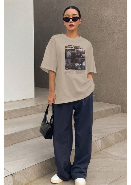 Only Trendwear Unisex Keepgoing Baskılı Tasarım Tshirt