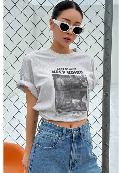 Only Trendwear Unisex Keepgoing Baskılı Tasarım Tshirt