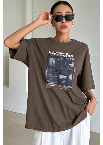 Only Trendwear Unisex Keepgoing Baskılı Tasarım Tshirt fiyatları