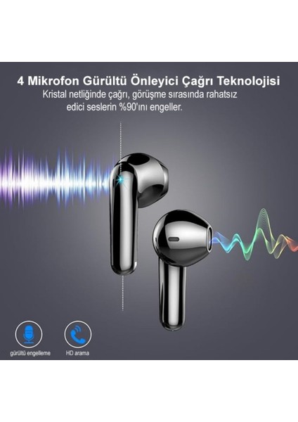 S-30 Bluetooth Kulaklık Ios-android Enc Ortam Sesi Azaltma 4 Mikrofonlu 5.3 Ipx6 su geçirmez