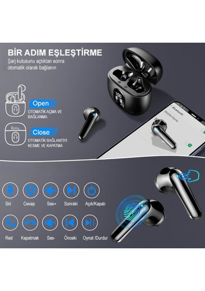 S-30 Bluetooth Kulaklık Ios-android Enc Ortam Sesi Azaltma 4 Mikrofonlu 5.3 Ipx6 su geçirmez