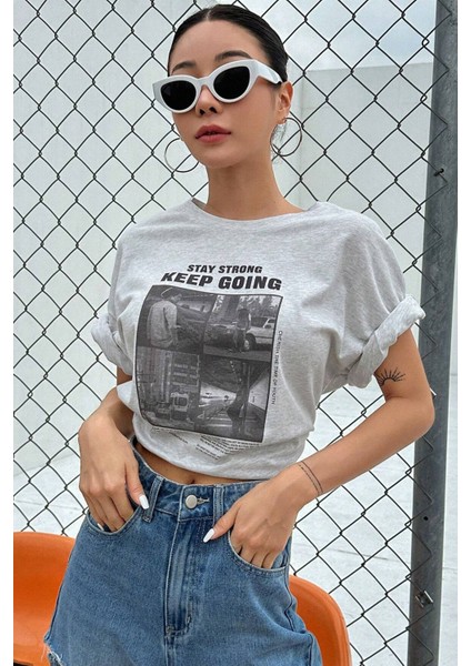 Only Trendwear Unisex Keepgoing Baskılı Tasarım Tshirt fiyatları