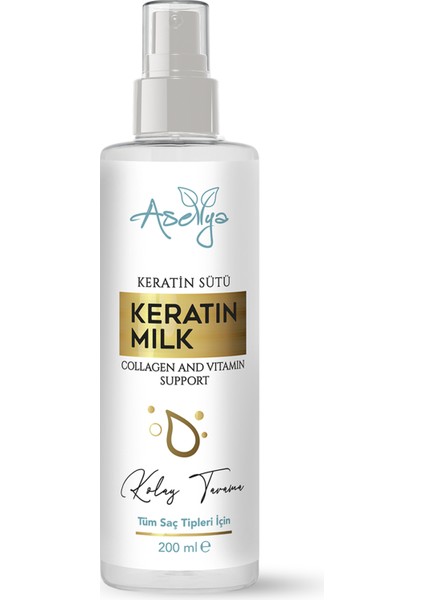 asellya sağlıklı yaşam Asellya Keratin Kolajen Saç Bakım Sütü 200 ml