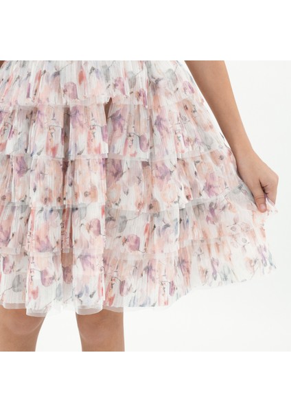 Çiçek Desenli Tül Elbise fiyatları