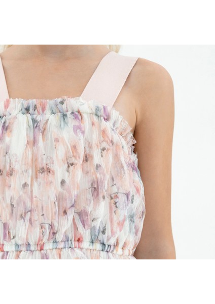 Çiçek Desenli Tül Elbise modelleri