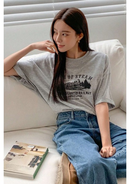 Only Trendwear Unisex Age Of Steam Baskılı Tasarım Tshirt