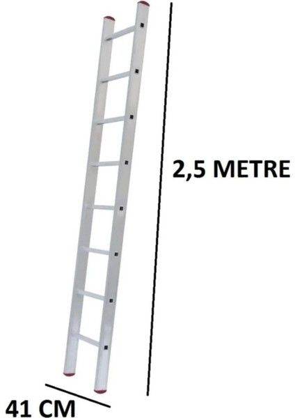 Tek Parça Endüstriyel 2.5 Metre Alüminyum Merdiven Als-2.5ptt Merdiven Alsancak Merdiven
