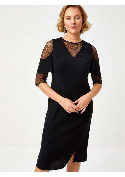 Dantel Garnili 3/4 Kollu Abiye Elbise 68107 fiyatları