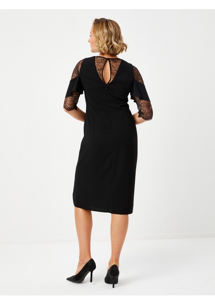 Dantel Garnili 3/4 Kollu Abiye Elbise 68107 modelleri