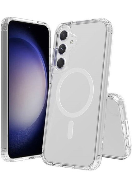 Samsung Galaxy S24 Kılıf Sert Pc Arka Yüzey Wireless Şarj Özellikli Silikon + Ekran Koruyucu