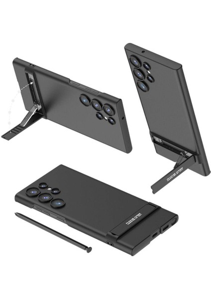 Samsung Galaxy S24 Ultra Kılıf Ays Standlı Dikey + Ekran Koruyucu