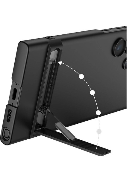 Samsung Galaxy S24 Ultra Kılıf Ays Standlı Dikey + Ekran Koruyucu fiyatları