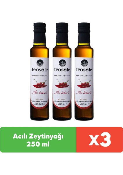 Acılı Zeytinyağı 250 ml x 3 Adet